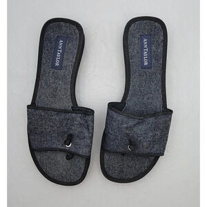 Ann Taylor Denim Open Toe Slipper Thong